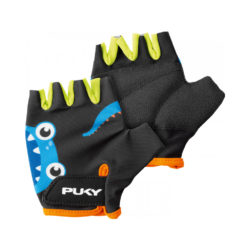 Detské cyklistické rukavice Puky S - Black monster